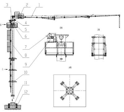 信瑞重工HG28A-3R-II電梯井內(nèi)爬式布料機